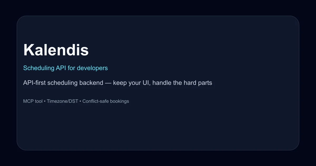 Kalendis scheduling API product thumbnail