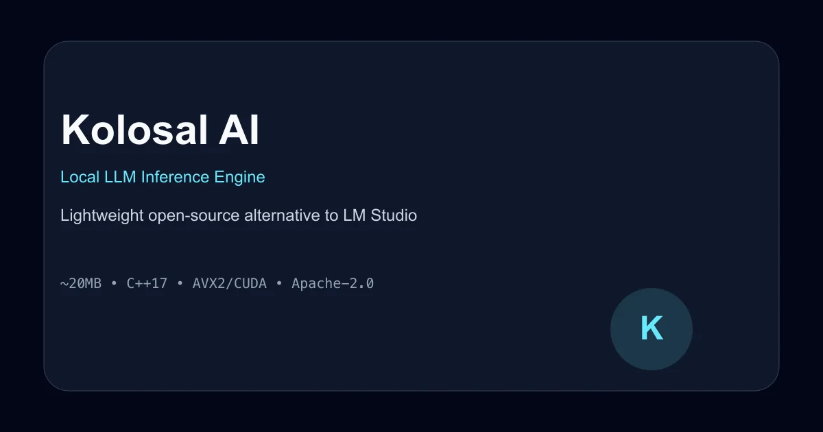 Kolosal AI desktop app running a local LLM