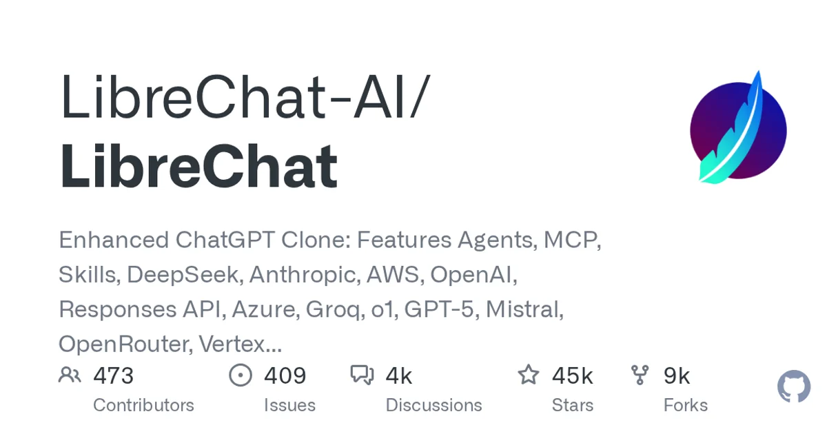 GitHub social preview card for danny-avila/LibreChat