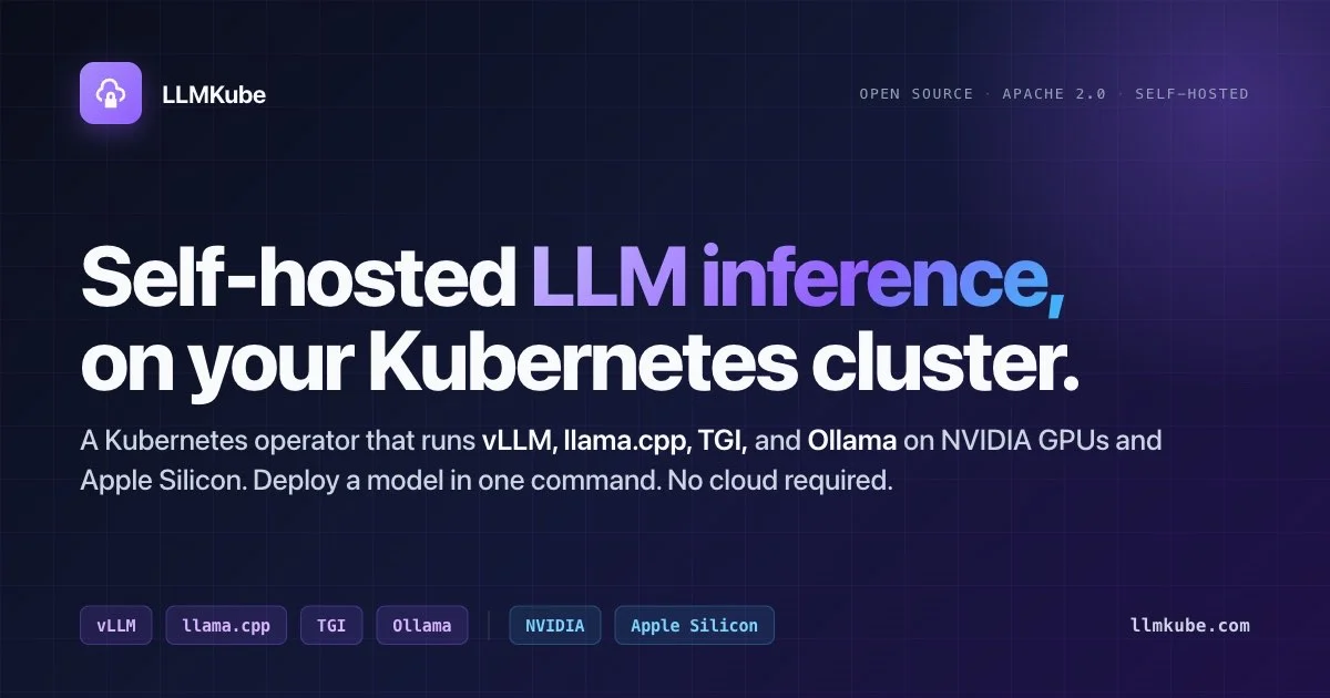 LLMKube product thumbnail showing Kubernetes operator for local LLM inference