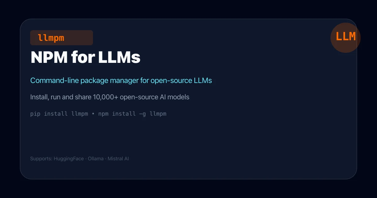 llmpm CLI — npm for LLMs