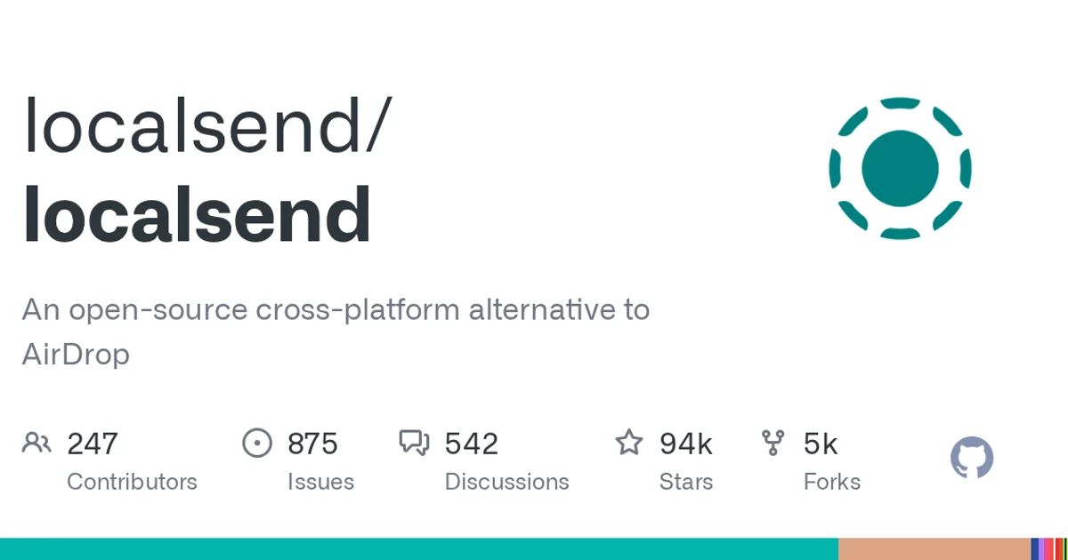 GitHub social preview card for localsend/localsend