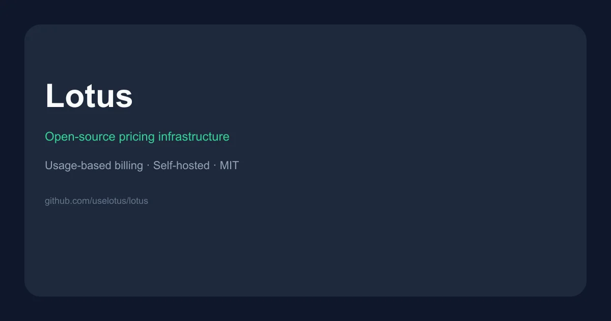 Lotus open-source billing infrastructure
