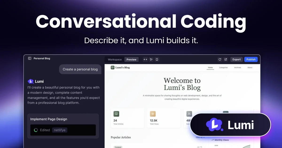 Lumi.new AI website builder product thumbnail