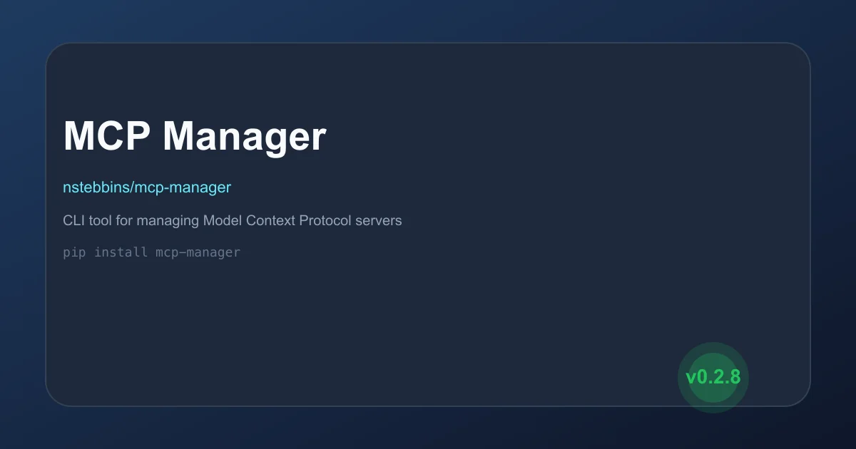 MCP Manager CLI tool thumbnail