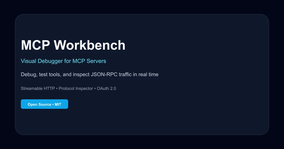 MCP Workbench visual debugger for MCP servers thumbnail