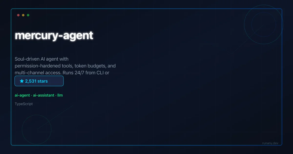 mercury-agent GitHub tool guide thumbnail