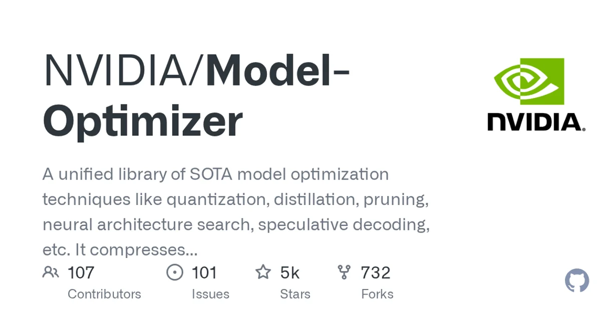 GitHub social preview card for NVIDIA/Model-Optimizer