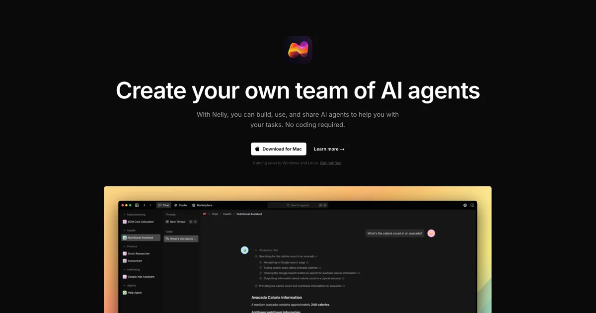 Nelly AI agent platform product thumbnail