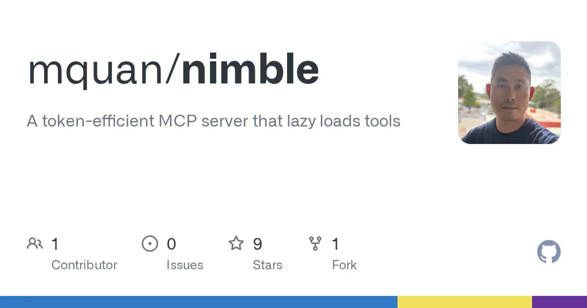 Nimble MCP server token savings dashboard