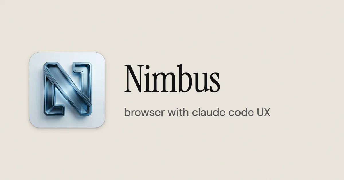Nimbus AI browser with Claude Code UX thumbnail