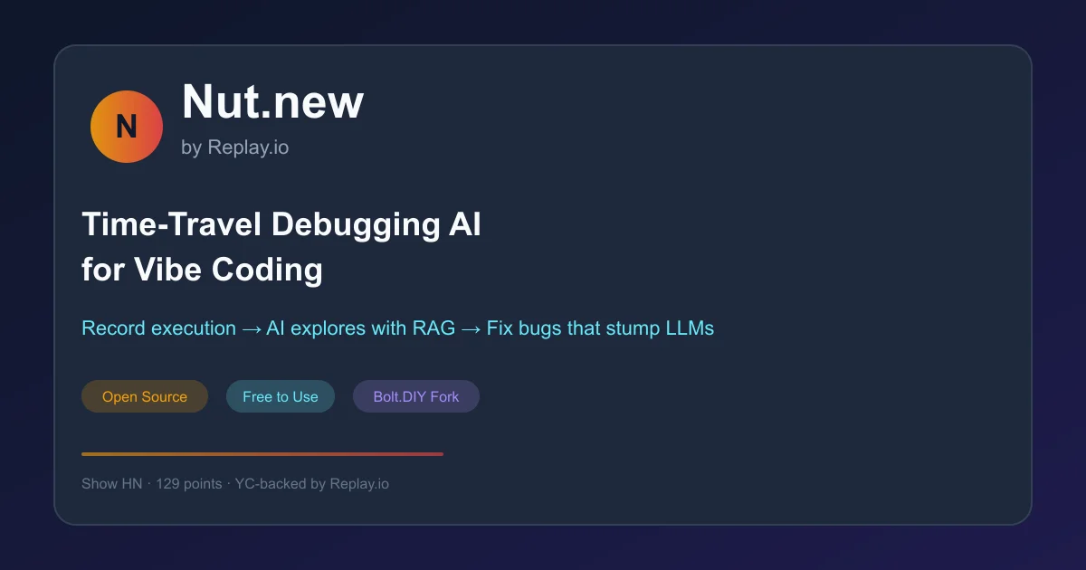 Nut.new time-travel debugging AI thumbnail
