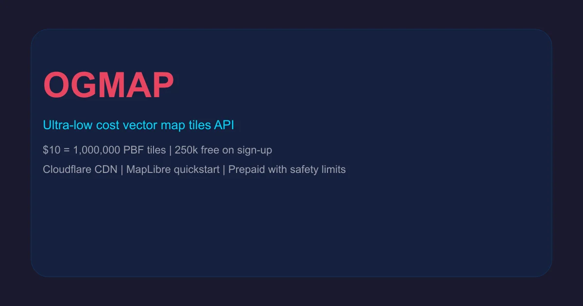 Ogmap vector map tiles API product thumbnail