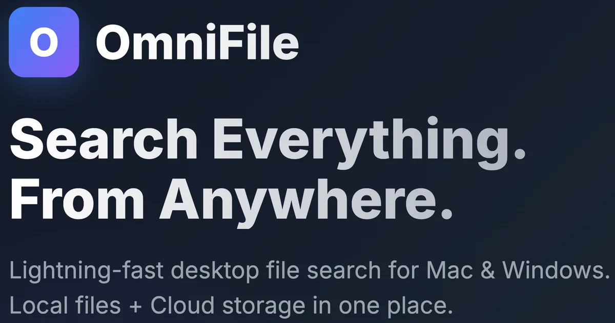 OmniFile universal file search app