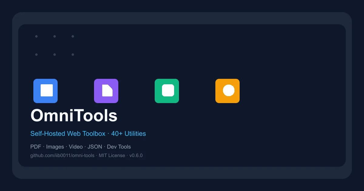 OmniTools – self-hosted web toolbox with 40+ utilities