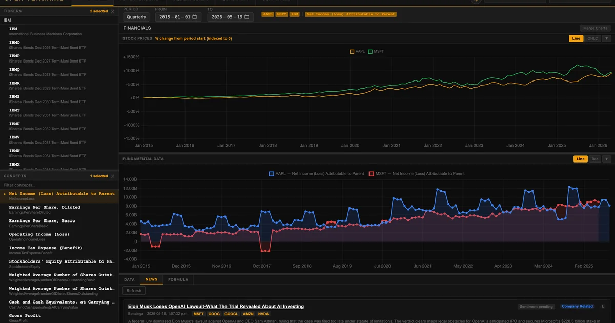 Open Terminal financial research interface