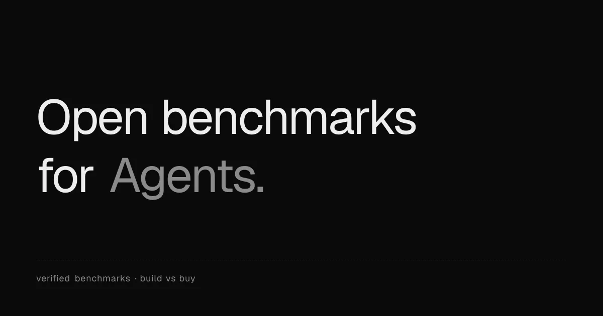 Openbenchmarks for Agents - Verified Vendor Benchmarks