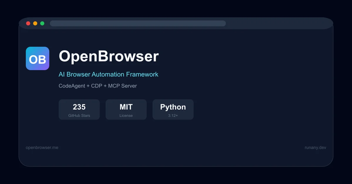OpenBrowser AI browser automation framework