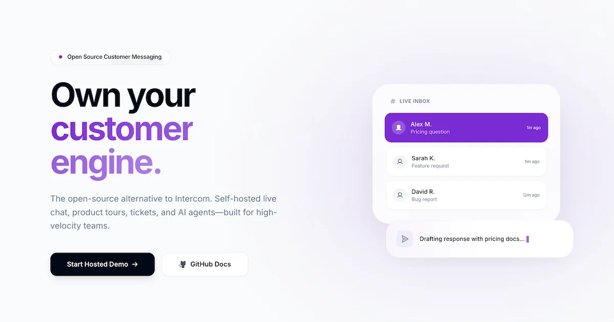 Opencom dashboard and inbox preview