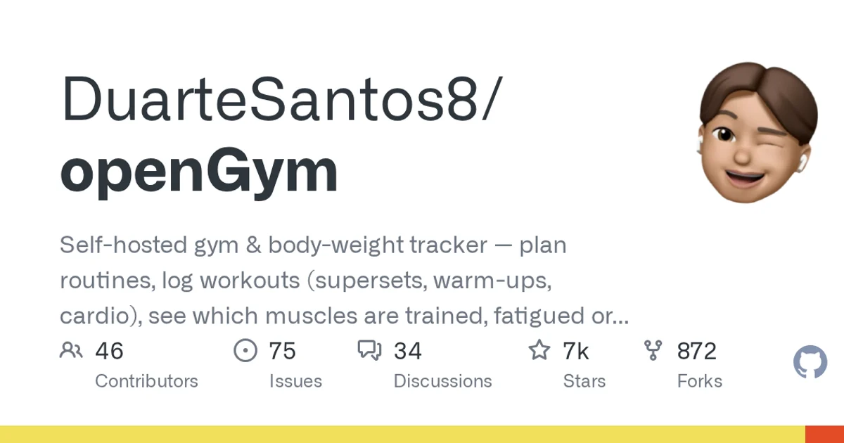 GitHub social preview card for DuarteSantos8/openGym