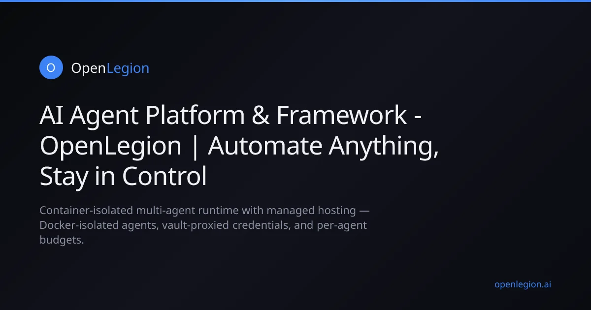 OpenLegion AI agent framework product thumbnail