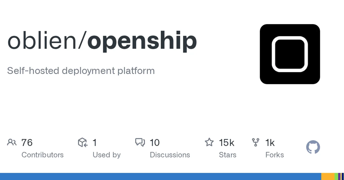 GitHub social preview card for oblien/openship
