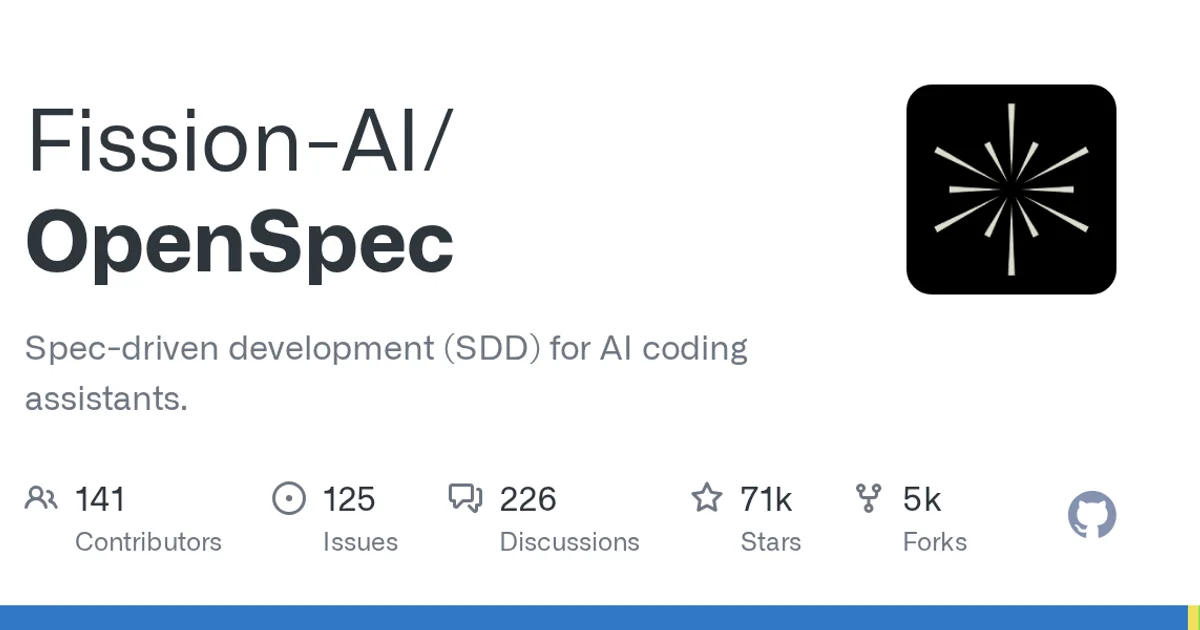GitHub social preview card for Fission-AI/OpenSpec