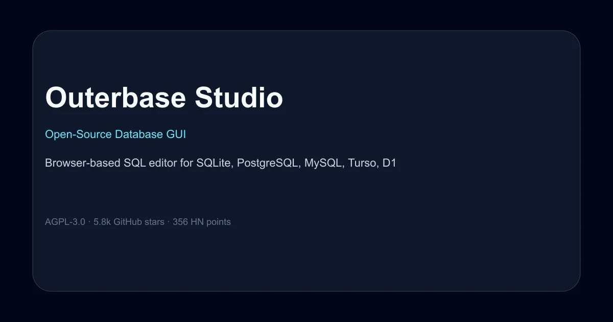 Outerbase Studio database GUI