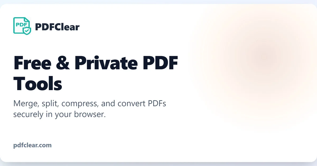 PDFClear homepage showing PDF tools interface