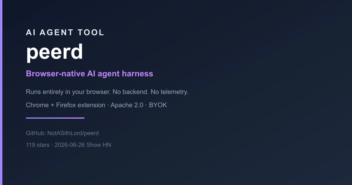 peerd – browser-native AI agent harness
