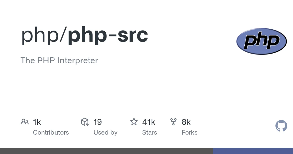 GitHub social preview card for php/php-src