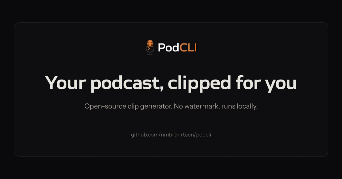 Podcli AI podcast clipper interface showing clip editor
