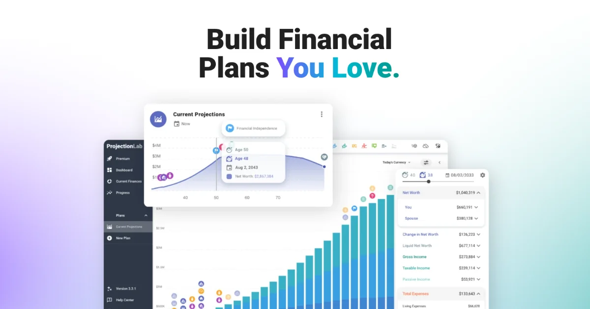 ProjectionLab financial planning tool interface