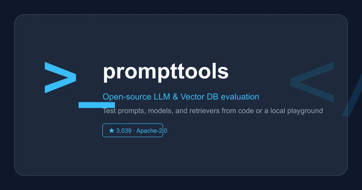 prompttools - Open-source LLM and vector database evaluation tool