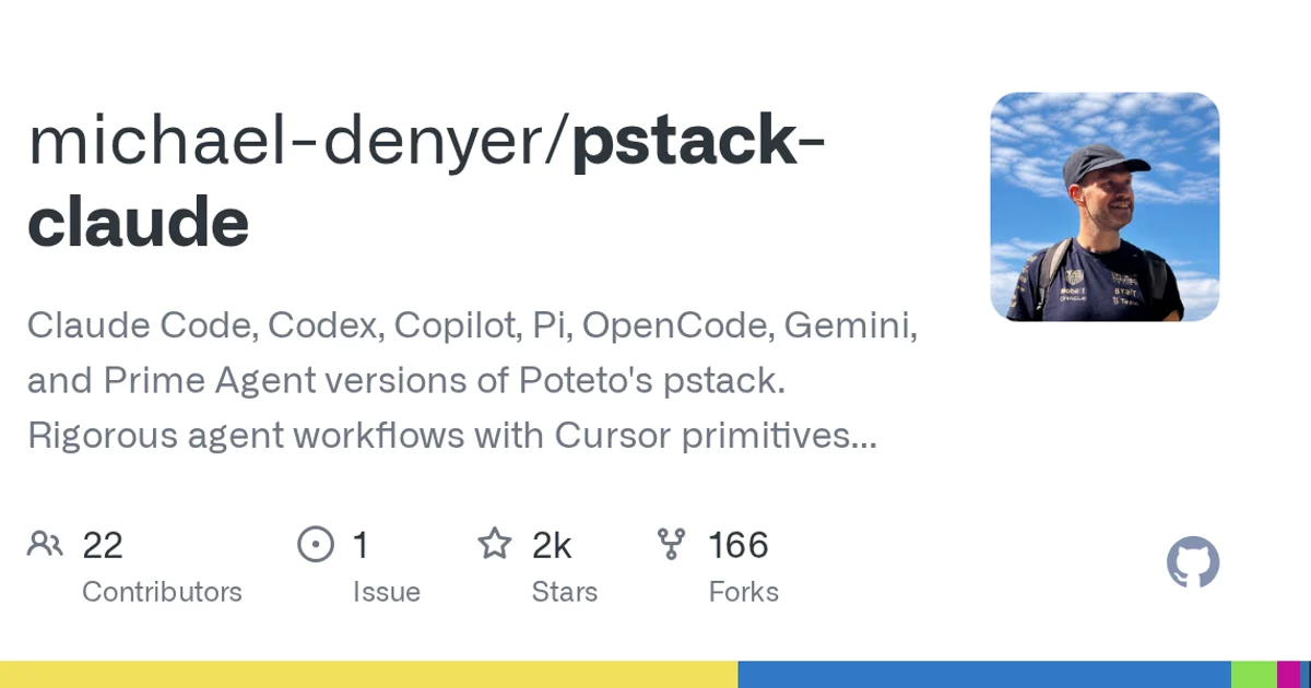 GitHub trending thumbnail for the pstack-claude repository