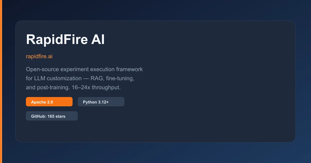 RapidFire AI – experiment execution framework for LLM pipelines