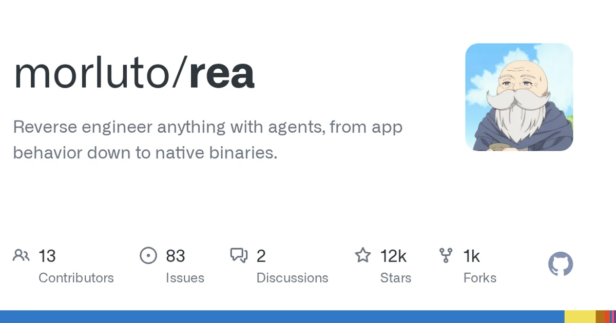 GitHub social preview card for morluto/rea