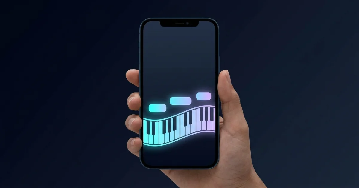 RollTab piano autocomplete on iPhone