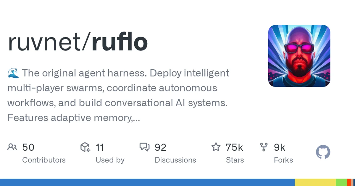 GitHub social preview card for ruvnet/ruflo