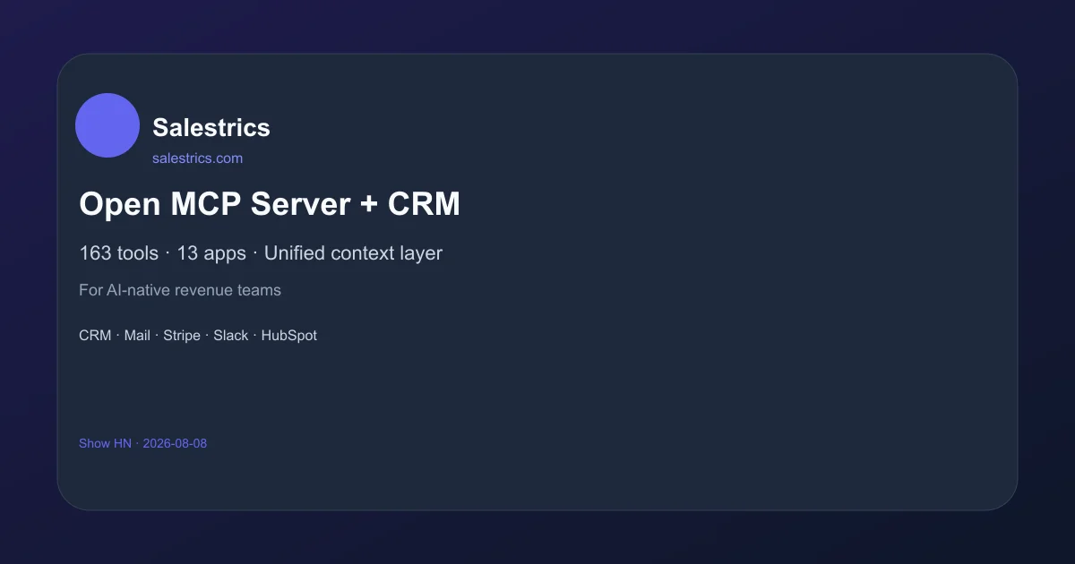 Salestrics MCP server and CRM for AI-native revenue teams