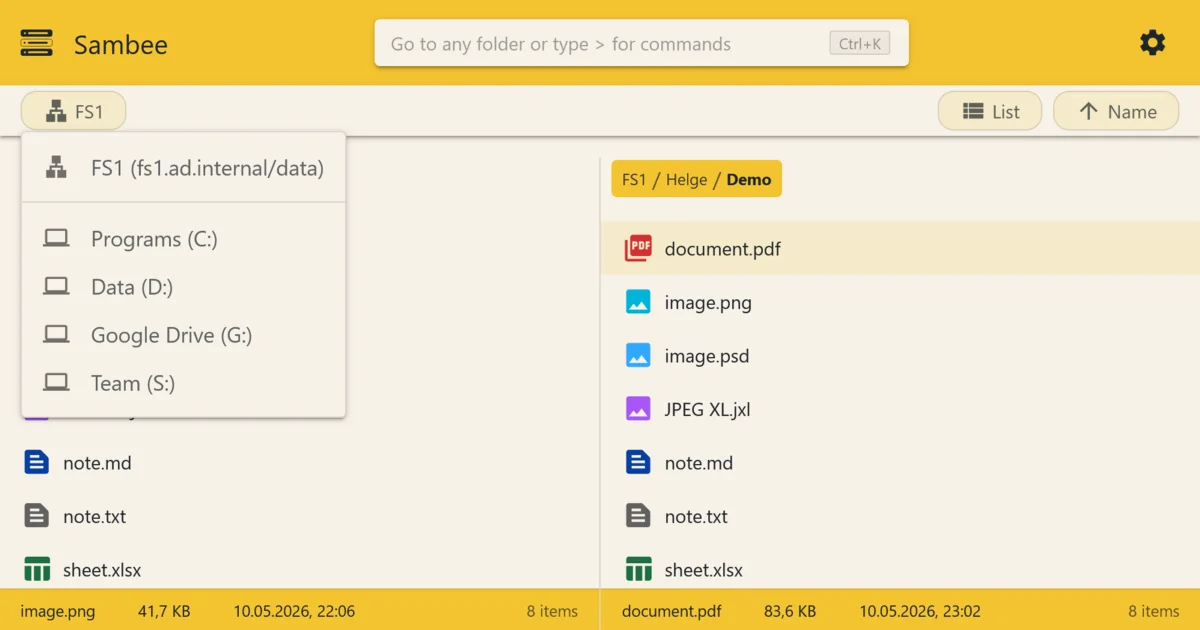 Sambee browser-based file manager for SMB shares