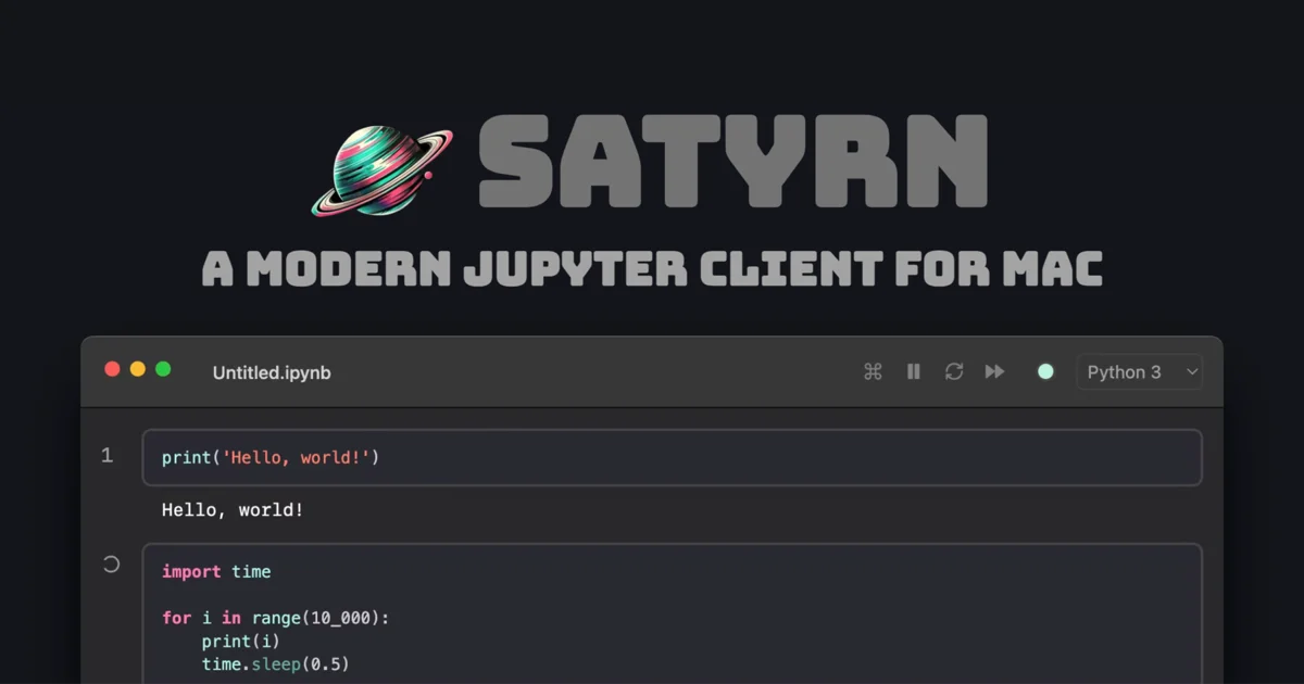 Satyrn modern Jupyter client for macOS thumbnail