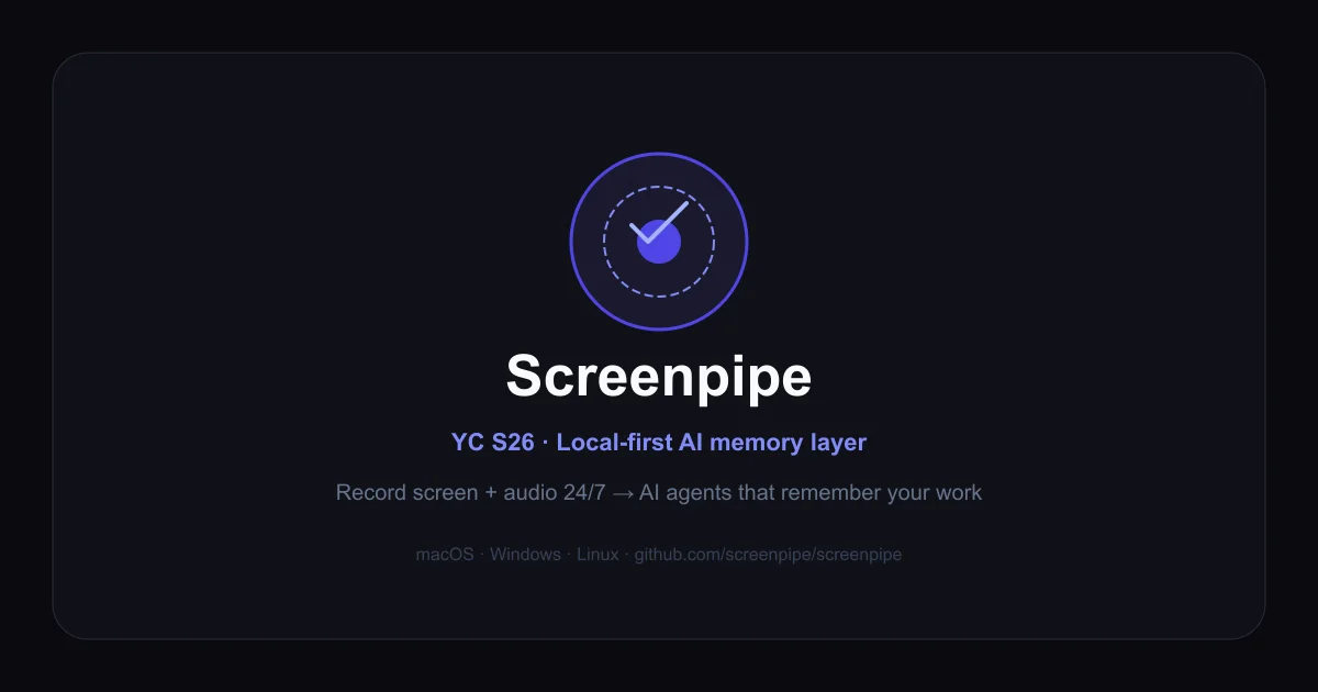 Screenpipe screen recording and AI memory tool
