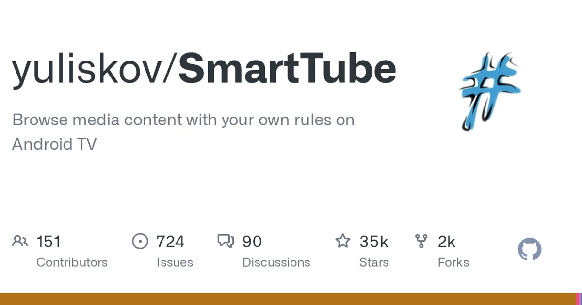 GitHub social preview card for yuliskov/SmartTube