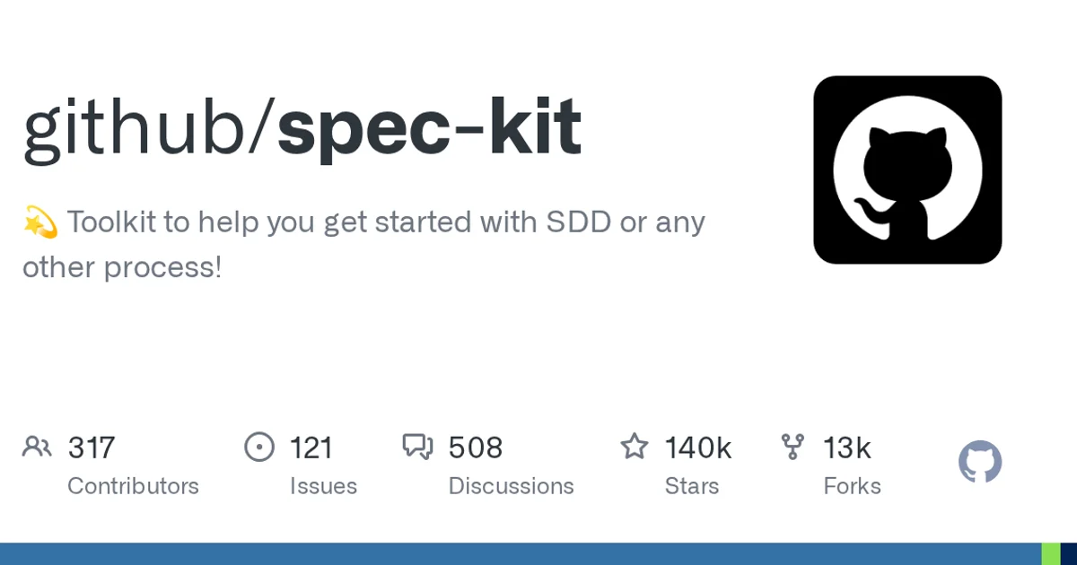 GitHub social preview card for github/spec-kit