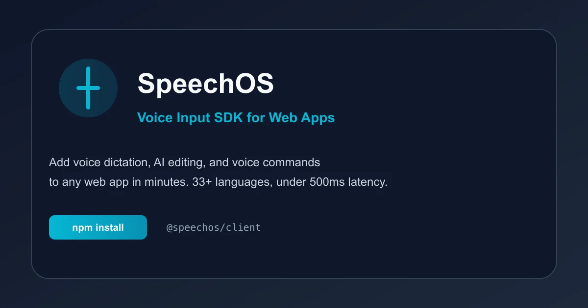 SpeechOS voice input SDK thumbnail