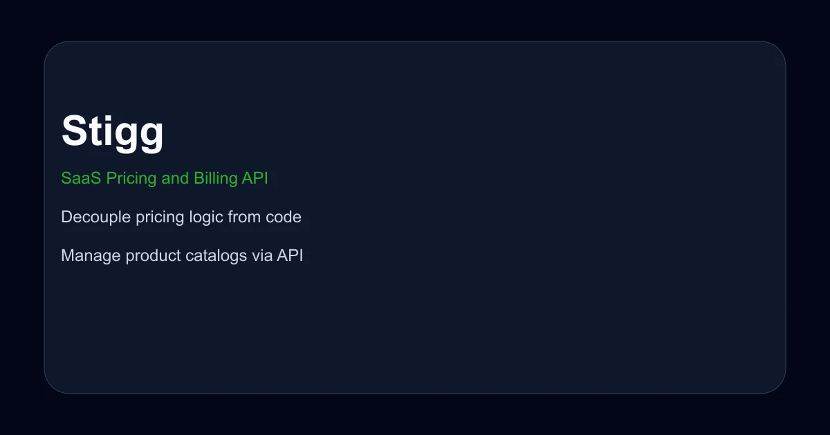 Stigg SaaS pricing and billing API platform thumbnail