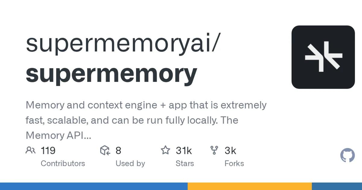 GitHub social preview card for supermemoryai/supermemory