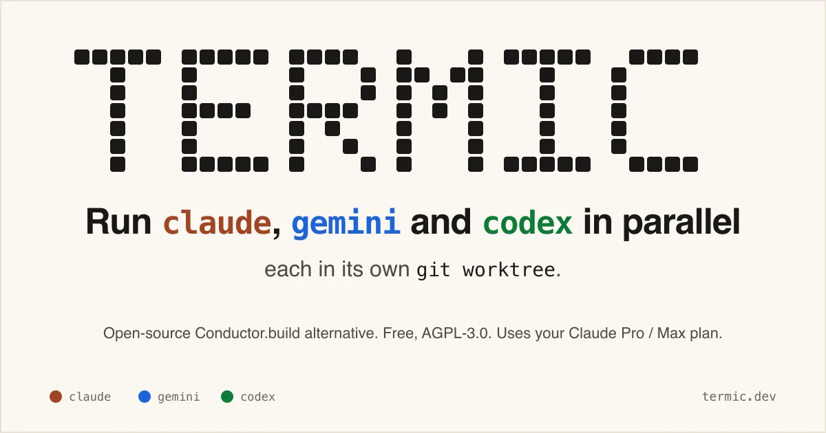Termic desktop app running Claude Code in a git worktree