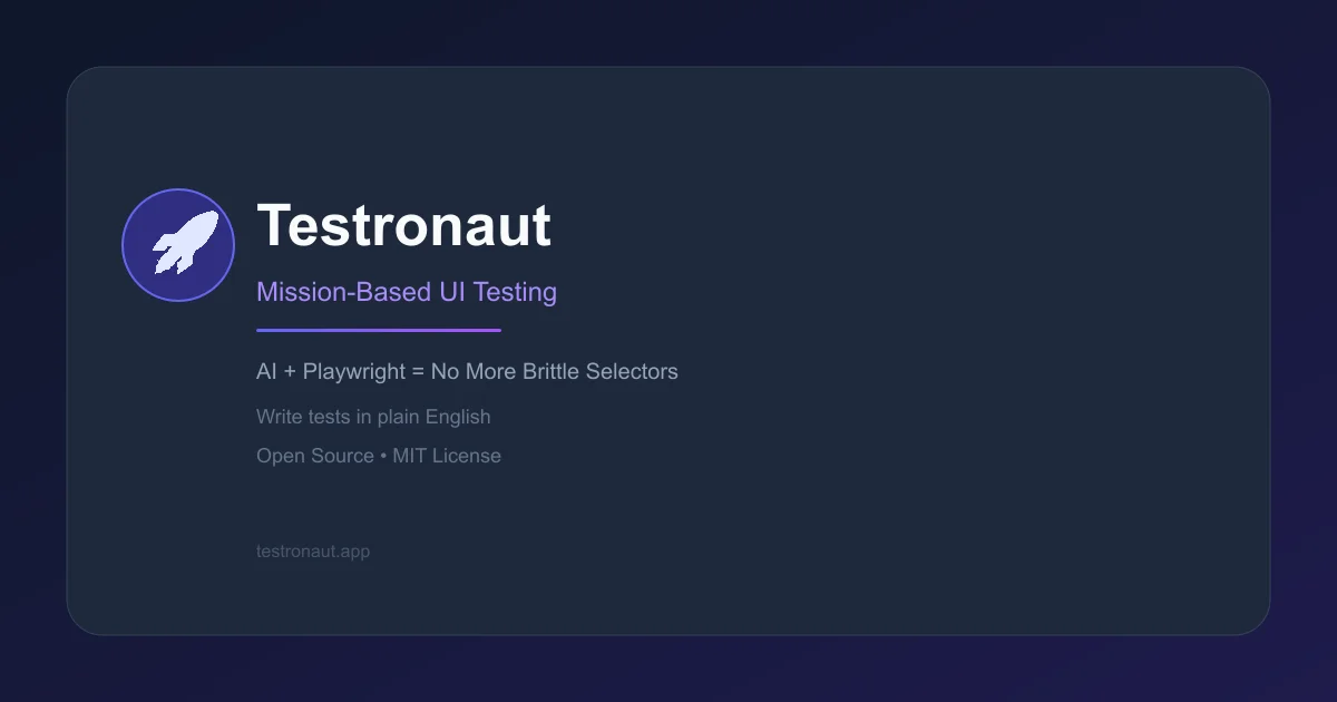 Testronaut – autonomous UI testing powered by AI and Playwright
